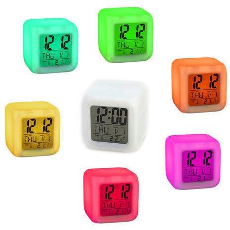 Color Changing Alarm Clock, Color : White