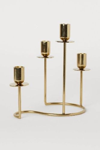 Plain Metal Fancy Candle Holder, Color : Black, Golden