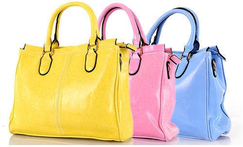 Plain Leather Ladies Handbags, Technics : Machine Made