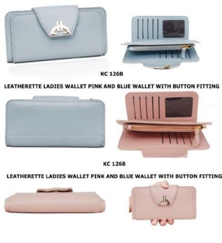 Leatherette Ladies Wallet With Button Fitting, Packaging Type : Plastic Wrap