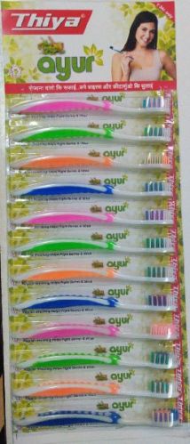 Plain Plastic Thiya Ayur Toothbrushes, Size : Standard