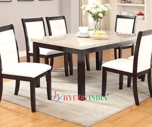 Hycon India Rectangular Wooden Polished Dining Table Set, For Office, Hotel, Pattern : Plain