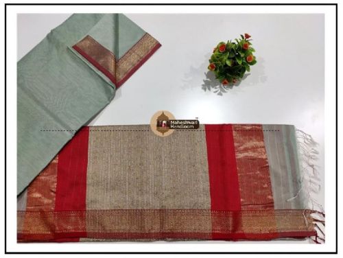 Maheshwari Gicha Pallu Jari Border Saree, For Dry Cleaning, Technics : Hand Made