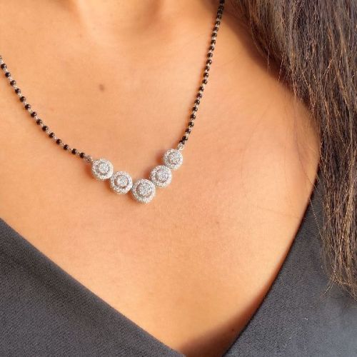 Silver Diamond Mangalsutra