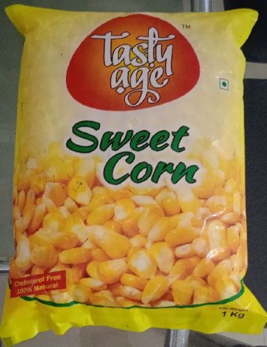 Tasty Age Organic Frozen Sweet Corn 7-10days, Packaging Type : PP Bag, Packaging Size : 1kg, 500gm