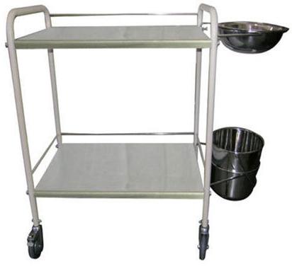 TRACK Mild Steel Hospital Dressing Trolley, Size : 910x 460x 800 Mm