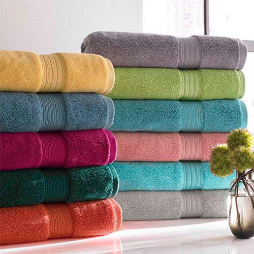 Rectangle Cotton Bath Towels, For Home, Hotel, Size : Standard