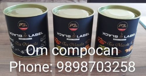Non Coated Paper Body Top Bottom Tin Composite Can, For Alcohol Packaging, Pharma Packings, Wine Packing
