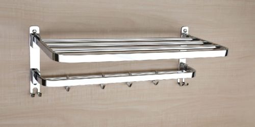 Double Layer Folding Towel Rack, For Bathroom Fitting, Feature : High Quality