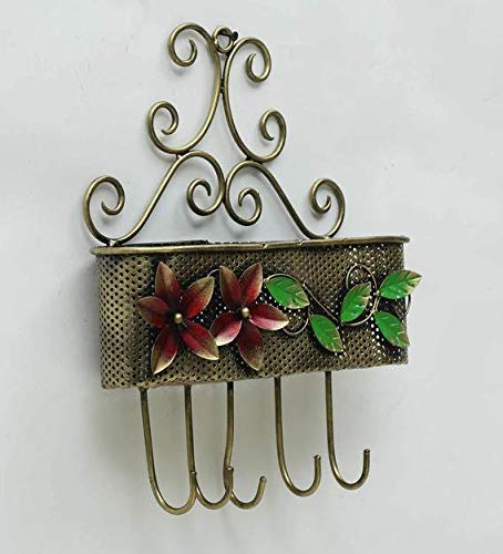 Iron Magazine Holder With Key Hanging, Color : Multicolor