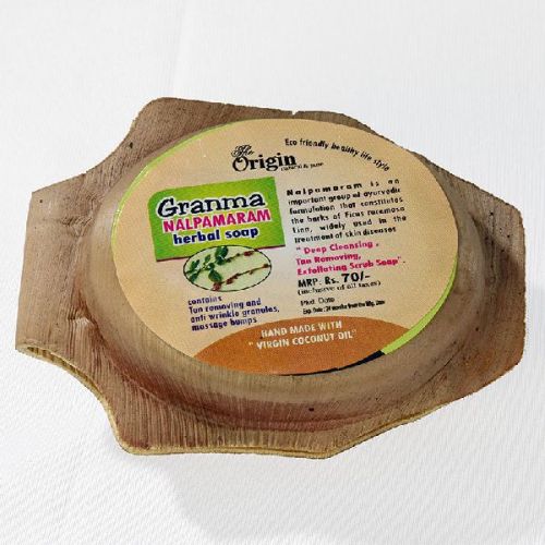 The Origin Granma Nalpamaram Herbal Soap, Packaging Type : Arecanut Leaf Pack