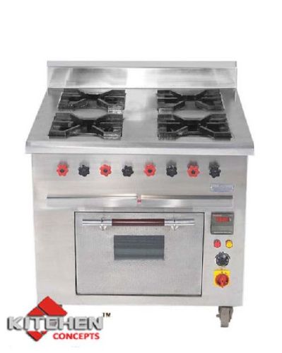 FOUR BURNER RANGE WITH OVEN GAS, Dimension : Customized