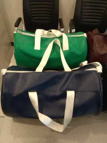 Ractangular Leather Duffle Bag, For Travel Use, Pattern : Plain