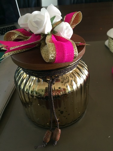 Handmade Round WAX Fancy Jar Candle, For Decorative Items, Packaging Type : Box