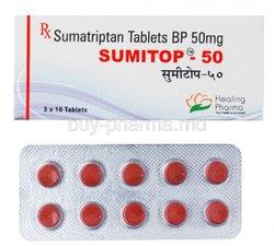 Sumitop Sumatriptan Tablets, For Migrane, Packaging Type : Strips