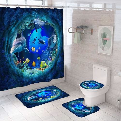Home Bathroom Waterproof Shower Curtain, For Impeccable Finish, Good Quality, Easily Washable, Attractive Pattern