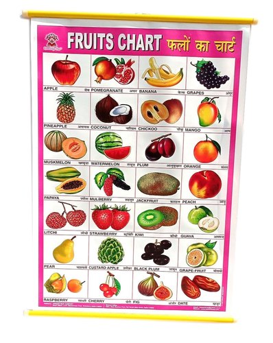 Foam Sheet Fruits Name Teaching Chart