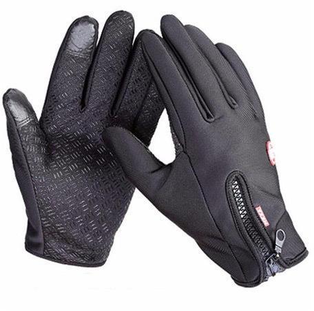 Leather Bike Gloves, Color : Black