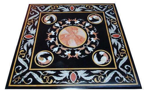 Marble Inlay Table Top, Size : 5.5x5.5 Feet