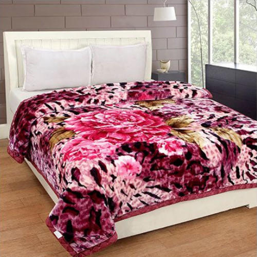 VIPL Printed Polyester Blanket, Color : Pink