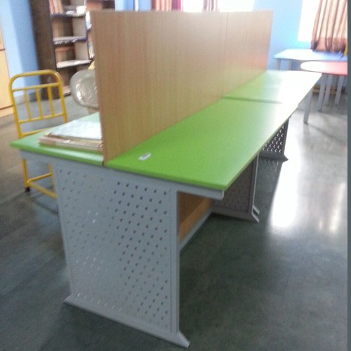 Rectangular Polished Metal Library Display Table, Pattern : Plain
