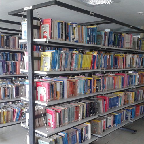 Rectangular Polished Metal Library Rack, Color : Grey