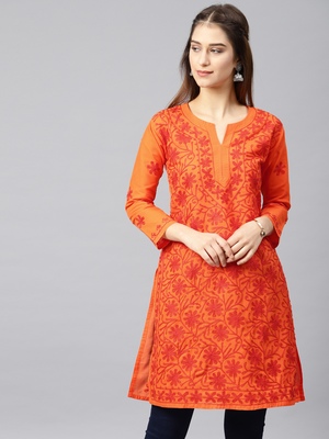 Cotton Embroidered Kurtis