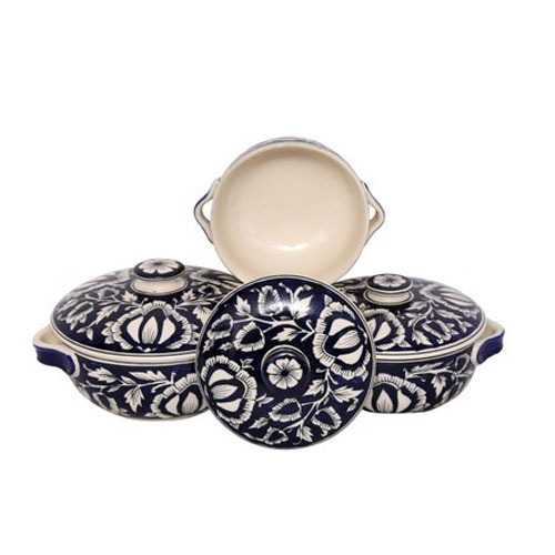 Small Ceramic Casseroles Set, Color : Blue