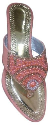 Resin Stone Beaded Bridal Slipper, Size : 36-41