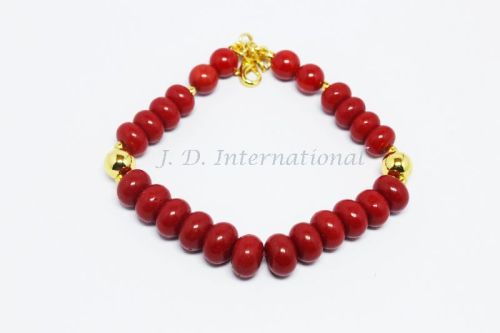 Polished Plain Gemstone Coral Bracelet, Occasion : Party Wear