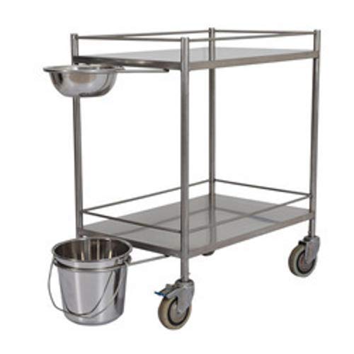 Stainless Steel Powder Coated Hospital Dressing Trolley, For Handling Heavy Weights