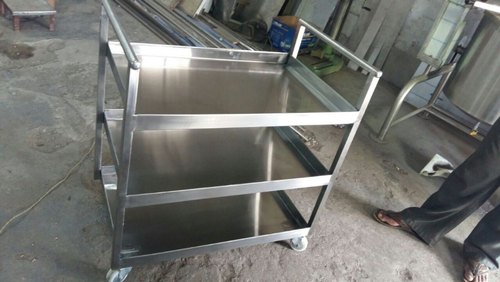 Rectangular Stainless Steel SS Kitchen Trolleys