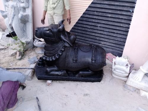 Black Nandi Marble Statue, For Worship, Pattern : Plain