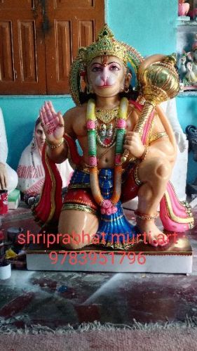 Marble Hanuman Statue, For Worship, Pattern : Printed