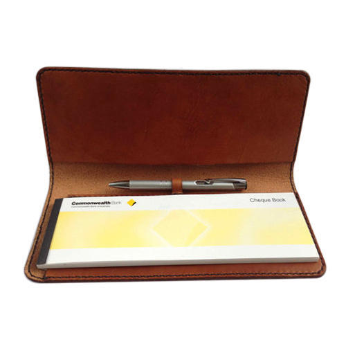 Leather Cheque Book Holder, Size : Standard