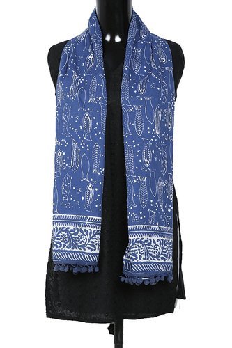 Khushi Handicraft 100% Cotton Block Print Stole, Size : 22 X 72 Inch