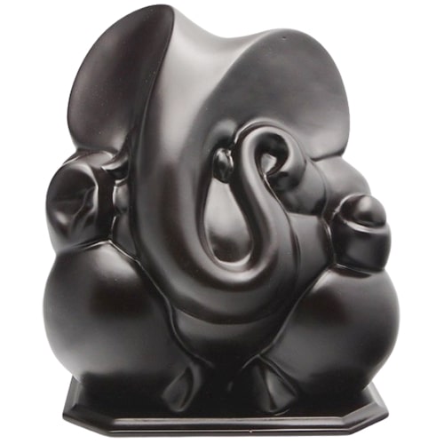Black Plain Fiberglass Ganpati Statue-4 Feet, For Interior Decor, Packaging Type : Plastic Bubble Sheet