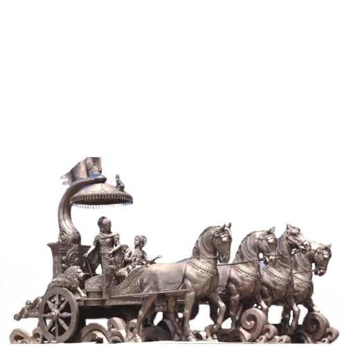 Brown Fiberglass Krishna Bhagavad Gita Statue, Style : Modern