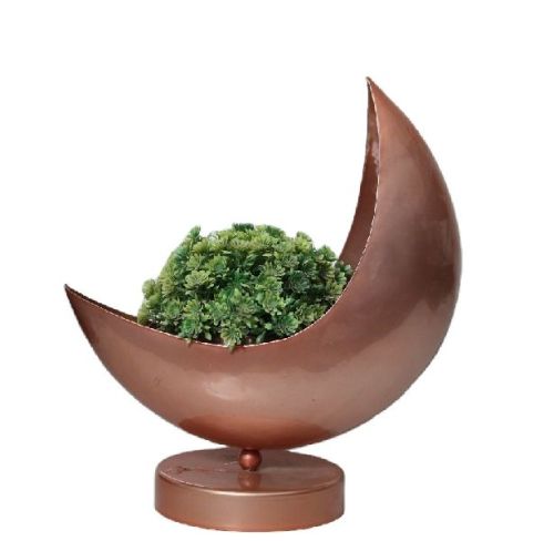 Homace International Powder Coated Iron Half Moon Planter