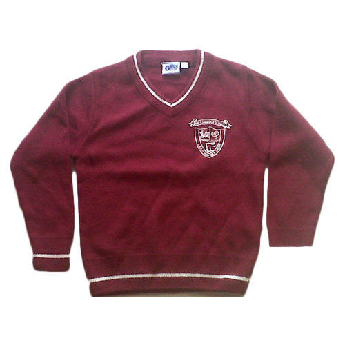 Maroon Full Sleeve School Sweater, Technics : Machine Made