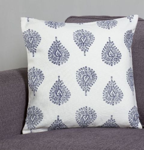 Square Cotton Block Print Cushion Cover, For Bed, Chairs, Sofa, Size : 45cm X 45cm, 50cm X 30cm