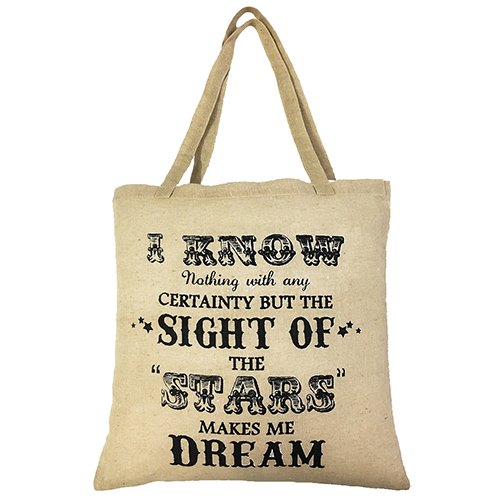 Text Printed Jute Bag, Closure Type : Zipper