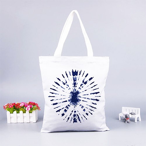 White Printed Cotton Bag, Size : 40x40 Cm