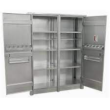 Swing Double Door Polished Stainless Steel Storage Cabinets