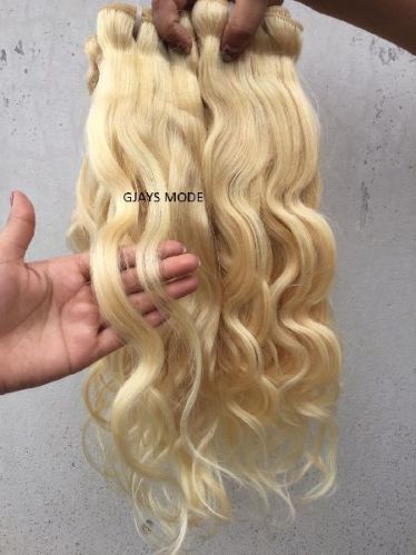Blonde Wavy Hair Extensions, For Parlour, Personal, Feature : Light Weight, Shiny Look