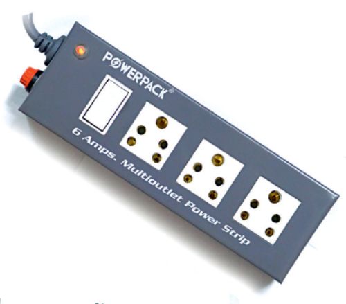 Rectangular Heavy Duty Metal Body 6 AMP-3+1 Power Strips, For Extension, Feature : High Strength