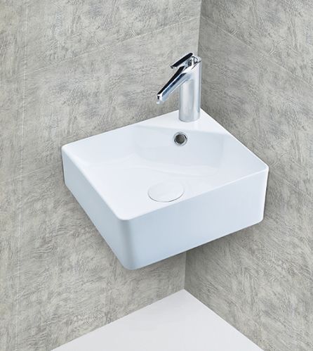 Rectangular Ceramic Corner Wash Basin, For Hotel, Office, Size : Multisize
