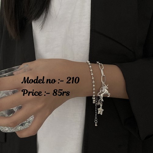 Steel Double Layer Bracelet, Color : Silver