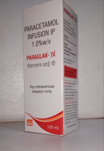 Paracetamol Infusion, Brand Name : Paraglan, Packaging Size : 100 ml