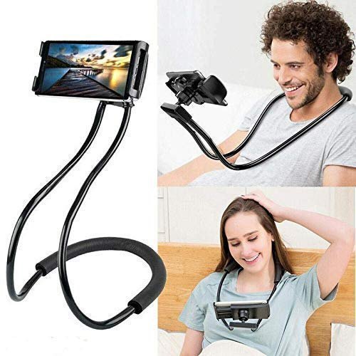 Matte Plastic Neck Mobile Holder, Color : Black